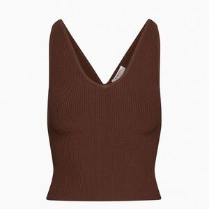 Aritzia | Brown Sculpt V-Neck Tank